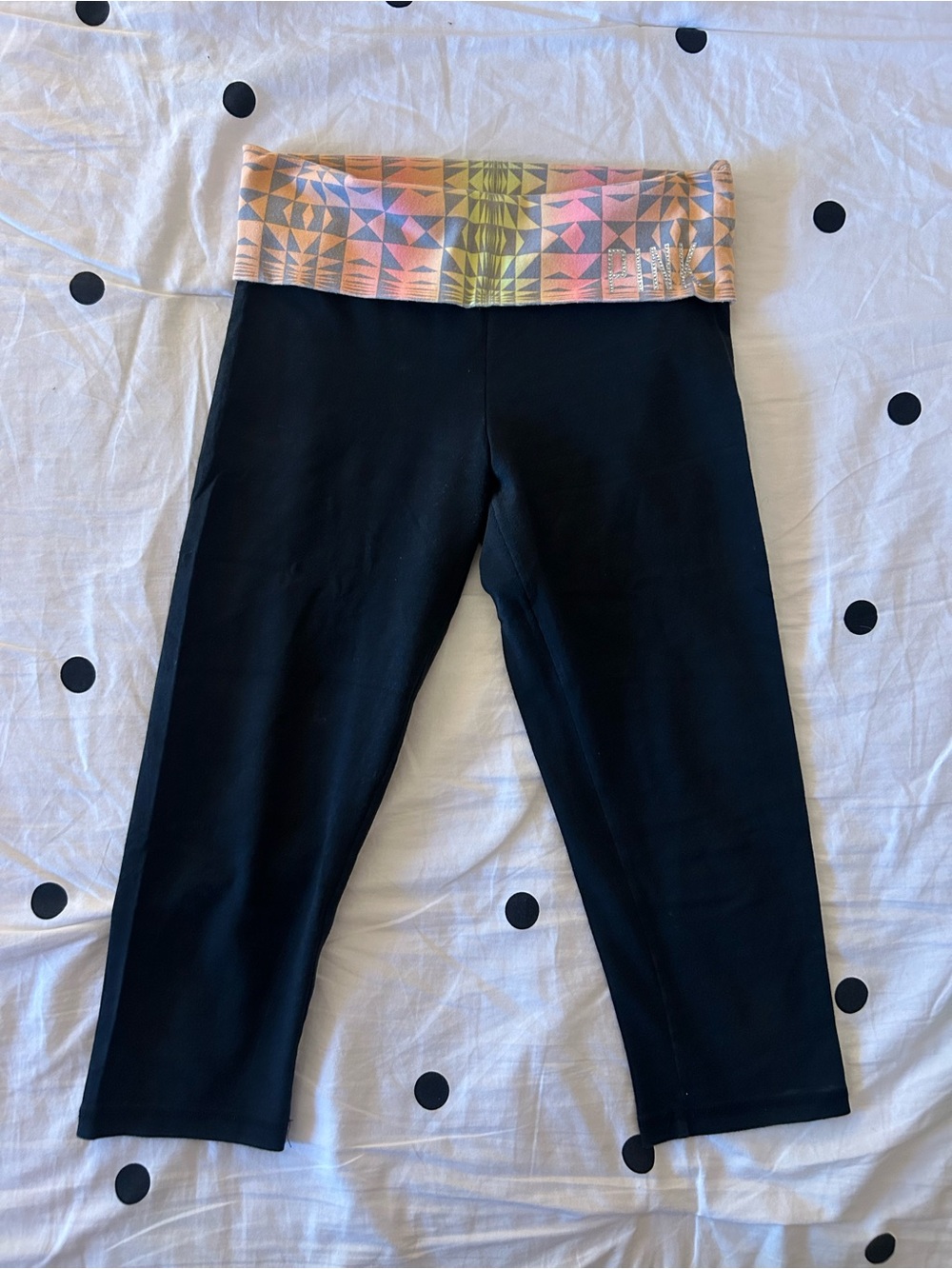 Vintage PINK Fold Over Crop Leggings